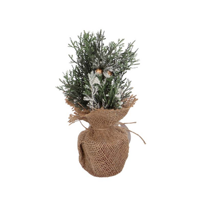 Dekoracja w jucie ośnieżona 25 cm