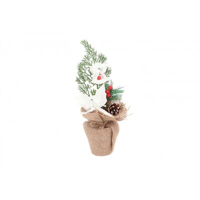 Dekoracja w jucie ośnieżona 28 cm