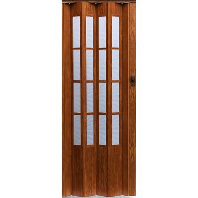 Drzwi harmonijkowe CRYSTALLINE GLASS 288 86 x 203 cm jasny orzech