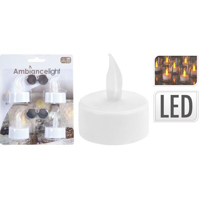 Świeczki LED 4 szt ruchomy płomień 3,8 cm ciepły biały