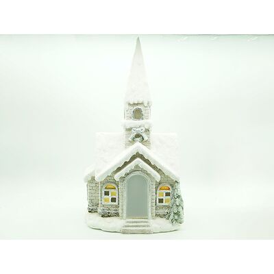 Domek ceramiczny LED płonące ciepłe białe światło
