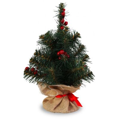 Choinka sztuczna dekorowana z jarzębiną 30 cm
