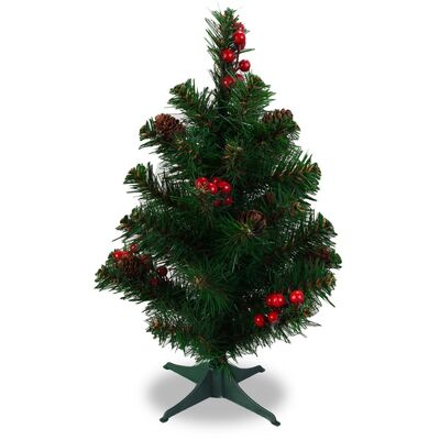 Choinka sztuczna dekorowana jarzębiną i szyszkami 45 cm