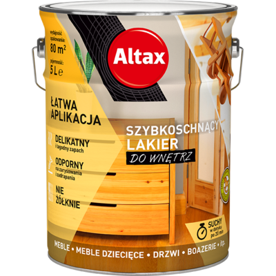 Lakier szybkoschnący do wnętrz 5 l bezbarwny półmat Altax