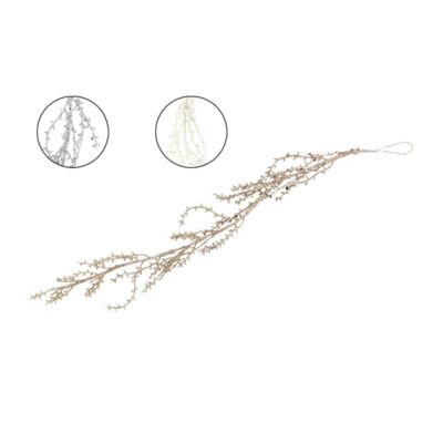 Gałązka dekoracyjna 42 cm srebrny / biały / szampański