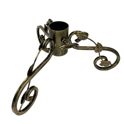 Stojak choinkowy metalowy z listkami 45 x 55 x 8 cm złoty