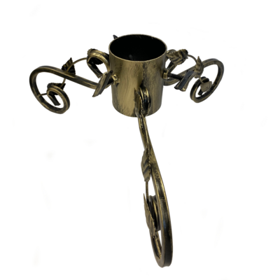 Stojak choinkowy metalowy z listkami 55 x 65 x 10 cm złoty