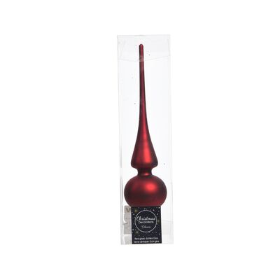 Czubek choinkowy szklany 26 cm bordowy