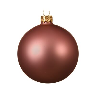 Bombka szklana matowa różowa 8 cm 6 sztuk