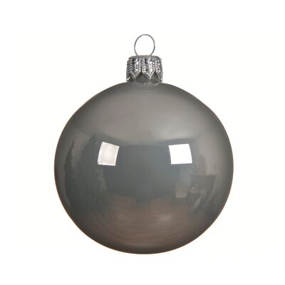 Bombka szklana emaliowana szara 6 cm 6 sztuk