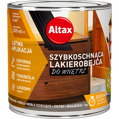 Lakierobejca szybkoschnąca do wnętrz 250 ml tik Altax