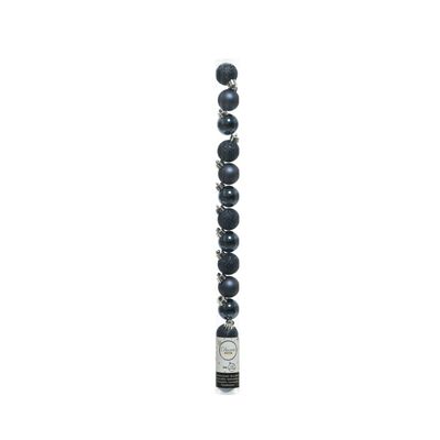 Bombka plastikowa połysk/mat/brokat granatowa 3 cm 14 sztuk