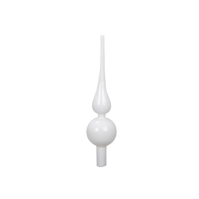 Czubek choinkowy szklany biały 24,5 cm