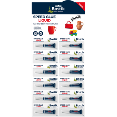 Klej sekundowy cyjanoakrylowy BOSTIK SPEED GLUE LIQUID 12 x 2 g