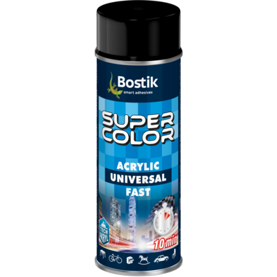 Lakier w aerozolu uniwersalny akrylowy 400 ml czarny Bostik
