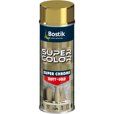 Lakier w aerozolu super chrom 400 ml złoty Bostik