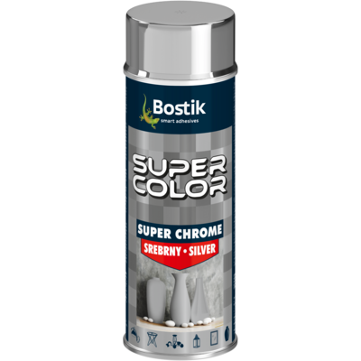 Lakier w aerozolu super chrom 400 ml srebrny Bostik