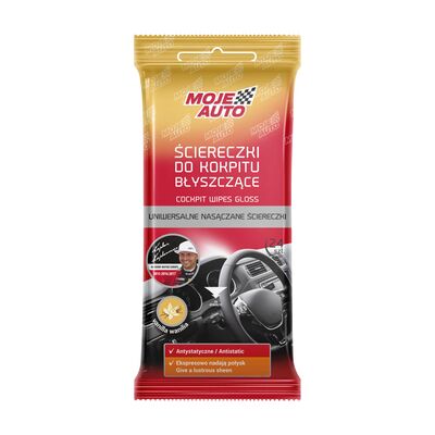 Ściereczki do kokpitu błyszczące - wanilia - 24 sztuki MOJE AUTO