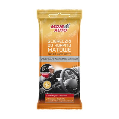 Ściereczki do kokpitu matowe - wanilia - 24 sztuki MOJE AUTO