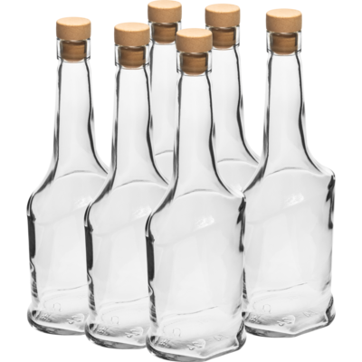 Butelka Awangarda 500 ml biała z korkiem syntetycznym 6 szt.