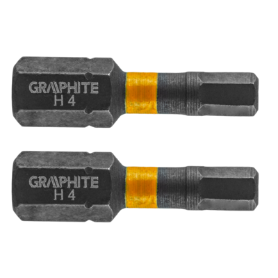 Bity udarowe HEX4 x 25 mm 2 szt. GRAPHITE