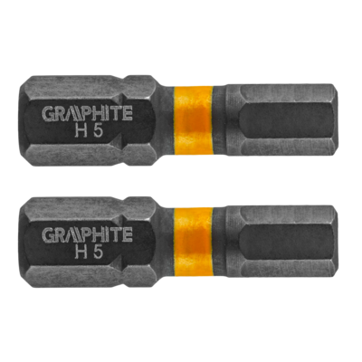 Bity udarowe HEX5 x 25 mm 2 szt. GRAPHITE