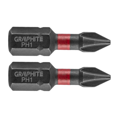 Bity udarowe PH1 x 25 mm 2 szt. GRAPHITE