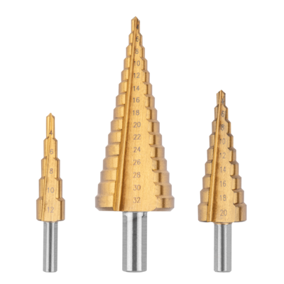 Wiertła stopniowe 4 - 32 mm Tin zestaw 3 szt.
