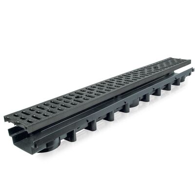 Kanał z kratą PP czarną system 1000 x 63 A15 100 x 13,1 x 6,3 cm MAXPOL