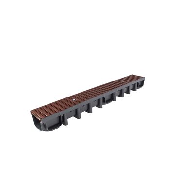 Kanał z kratą PVC grid brąz system 1000 x 98 B125 100 x 13,1 x 9,8 cm MAXPOL