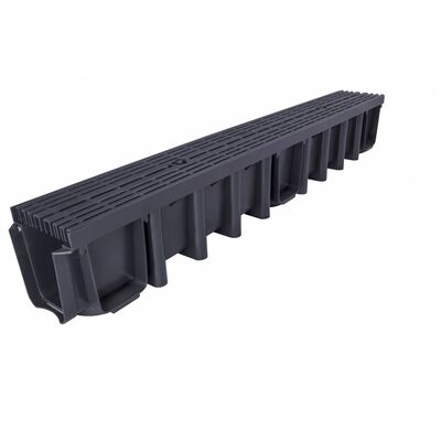 Kanał z kratą PP line czarny system 1000 x 148 A15 100 x 13,1 x 14,8 cm MAXPOL