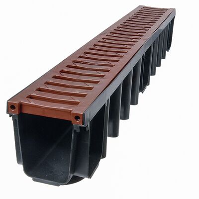 Kanał z kratą PVC brąz system 1000 x 148 A15 100 x 13,1 x 14,8 cm MAXPOL
