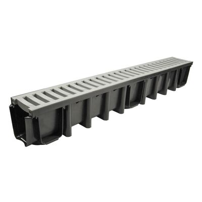 Kanał z kratą PVC popiel system 1000 x 148 B125 100 x 13,1 x 14,8 cm MAXPOL