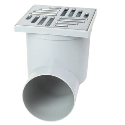 Wpust z metalową kratką z bocznym odpływem popiel/srebrny 15 x 15 x 19 cm MAXPOL
