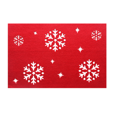 Zestaw 4 sztuk podkładek filcowych śnieg 40 x 30 cm czerwony