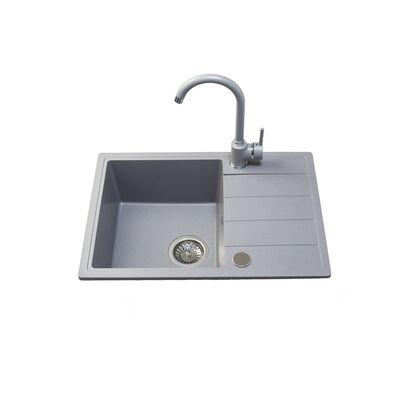 Zestaw zlewozmywak granitowy Metro 1 komora krótki ociekacz dior gray 62 x 44 x 19,5 Miló