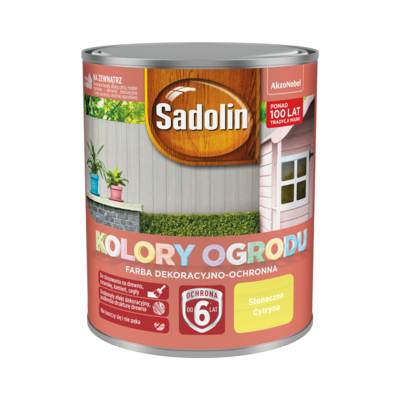 Farba dekoracyjno-ochronna Kolory Ogrodu Słoneczna Cytryna 0,7 l Sadolin