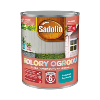 Farba dekoracyjno-ochronna Kolory Ogrodu Turkusowy Basenowy 0,7 l Sadolin