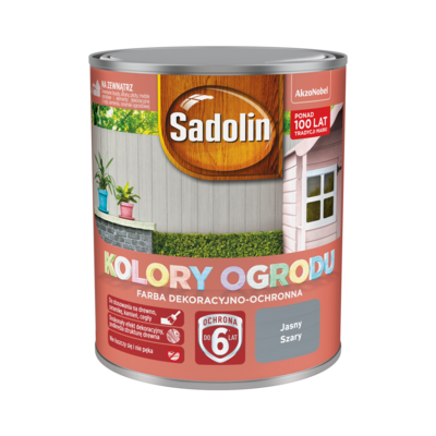 Farba dekoracyjno-ochronna Kolory Ogrodu Jasny Szary 0,7 l Sadolin