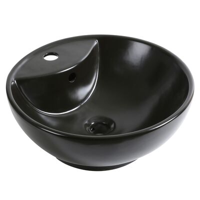 Umywalka nablatowa ø45 cm czarny półmat KR-191 BLM