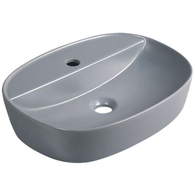 Umywalka nablatowa owalna szary półmat KR-860 GR Kerra