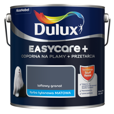 Farba tytanowa Dulux EasyCare+ Plamy+Przetarcia Loftowy Granat 2,5 l