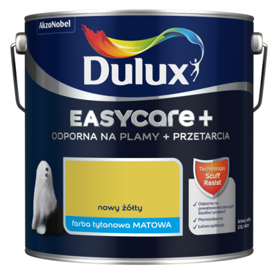 Farba tytanowa Dulux EasyCare+ Plamy+Przetarcia Nowy Żółty 2,5 l