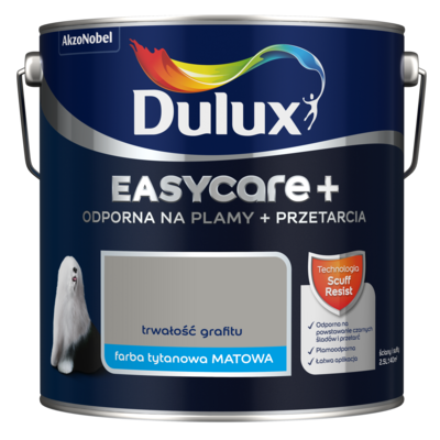 Farba tytanowa Dulux EasyCare+ Plamy+Przetarcia Trwałość Grafitu 2,5 l