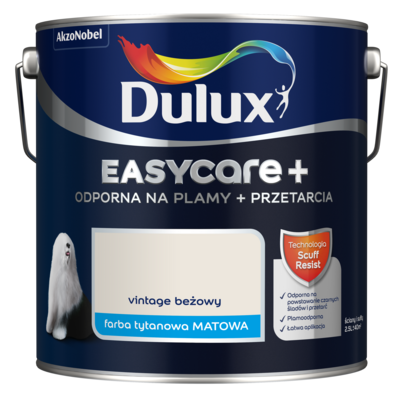 Farba tytanowa Dulux EasyCare+ Plamy+Przetarcia Vintage Beżowy 2,5 l