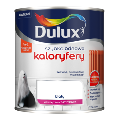 Farba akrylowa Dulux Szybka Odnowa Kaloryfery 0,75 l – biały