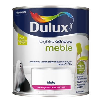 Farba akrylowa Dulux Szybka Odnowa Meble 0,75 l – biały