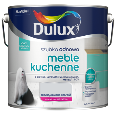 Farba akrylowa Dulux Szybka Odnowa Meble Kuchenne 2,5 l – skandynawska szarość