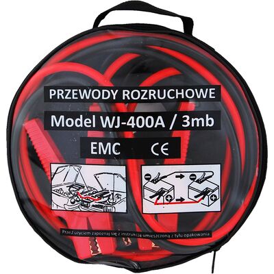 Przewody rozruchowe 400 A 3 m DE LUXE certyfikat CE
