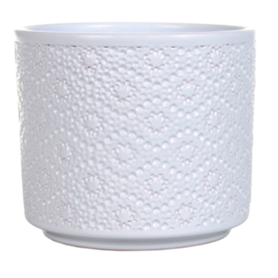 Osłonka ceramiczna Flora biała 12,5 cm
